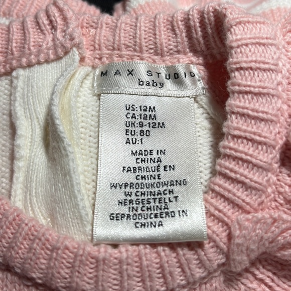 NWT Max studio baby sweater dress, long sleeve pink penguin dress size 12 mo - Picture 6 of 6